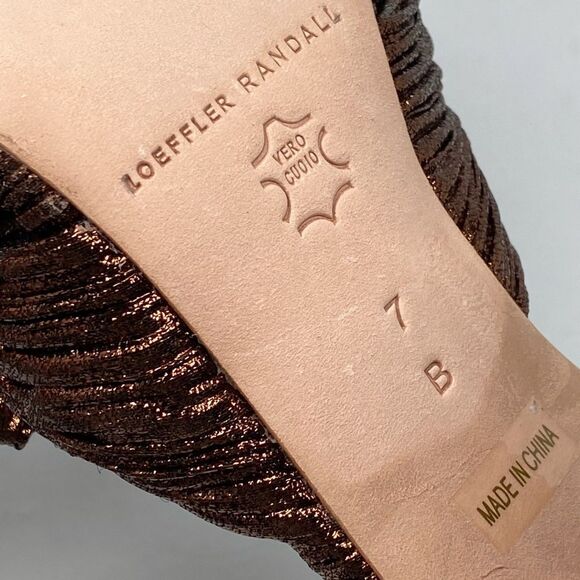 Loeffler Randall Metallic Lamé Block-Heel Mules size 7 - Picture 13 of 13